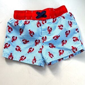 Cat & Jack Striped Lobster Swim Trunks - 9M